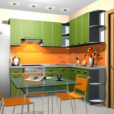 Oranssinvihreä keittiö (35 kuvaa): Kuinka tehdä vaaleanvihreillä sävyillä varustettu keittiö huone omin käsin, ohjeet, valokuva- ja video-oppaat