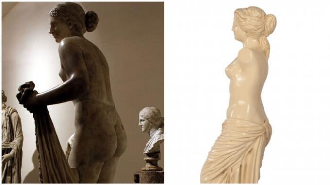 Afrodite Cnidus ja Milon Venus: pop kateus.