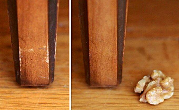 Kuten saksanpähkinät, majoneesi ja jodi voidaan palauttaa entiseen huonekalut paistaa