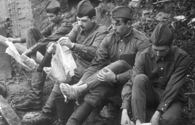 5 Syitä footcloths olivat suosittuja Neuvostoliiton armeijan kuin sukkia