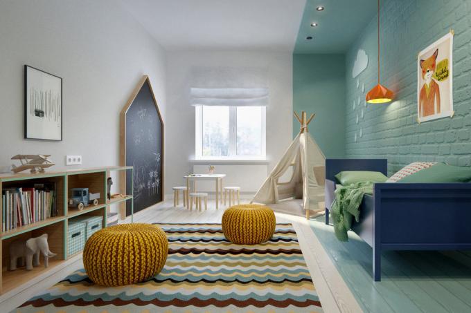 Maalata seinät pienessä asunnossa: 13 ideoita suunnittelijoiden