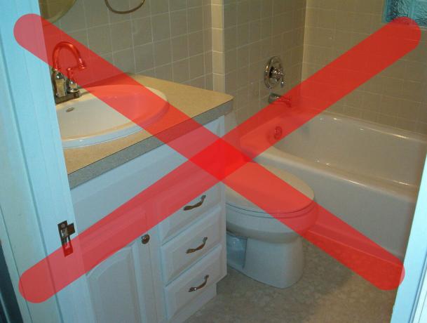 Pieni kylpyhuone: 5 virheitä ja miten korjata se