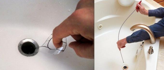 Käytä sekä spiraalin kaapeli puhdistus saniteettiposliinin (kuvassa oikealla).