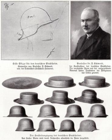 Muodostettaessa kypärän ja tekijän ideoiden Stahlhelmin M16 Dr. Friedrich Shverd.